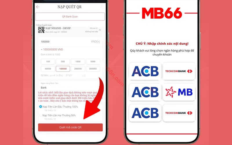 Những lưu ý quan trọng khi nạp tiền vào MB66